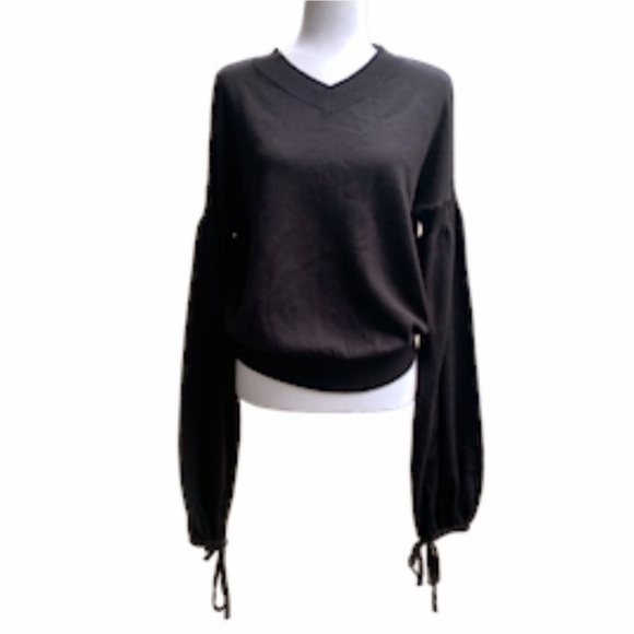 Zimmermann Black Sweater Merino Wool 6 Oversized Exaggerated Sleeves Ties - Picture 2 of 13